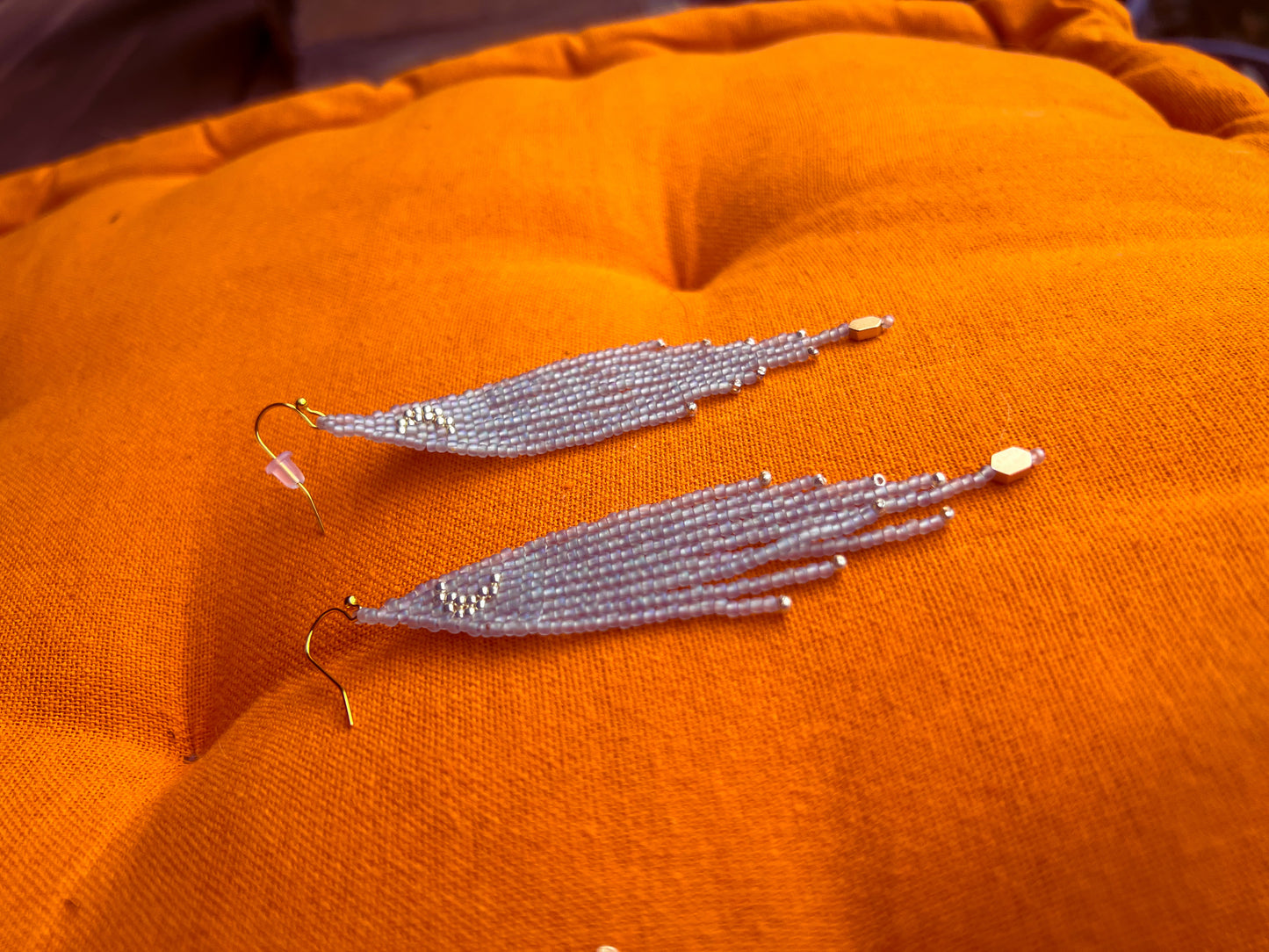 Moonstone color moon dangles