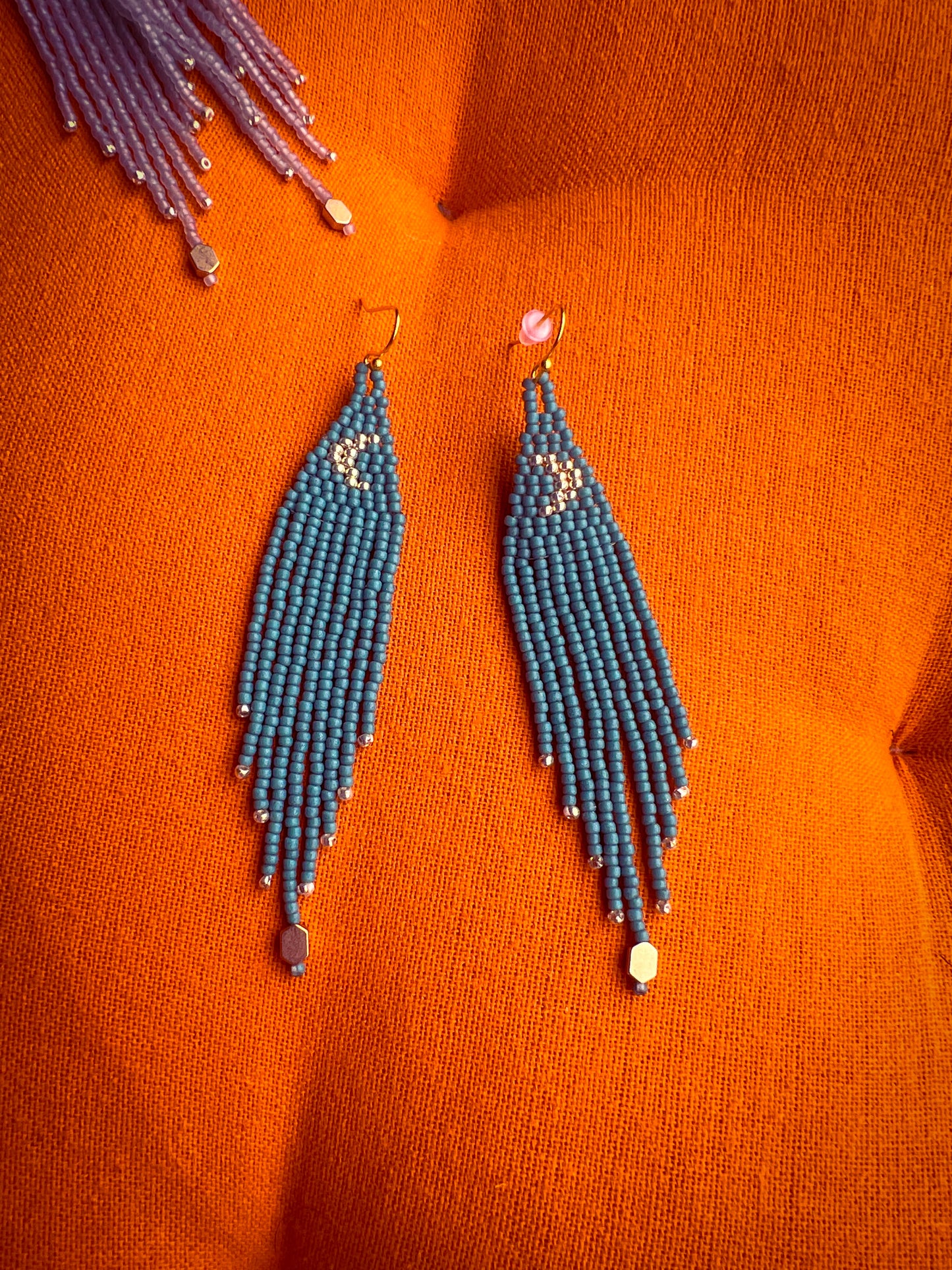 Turquoise moon dangles