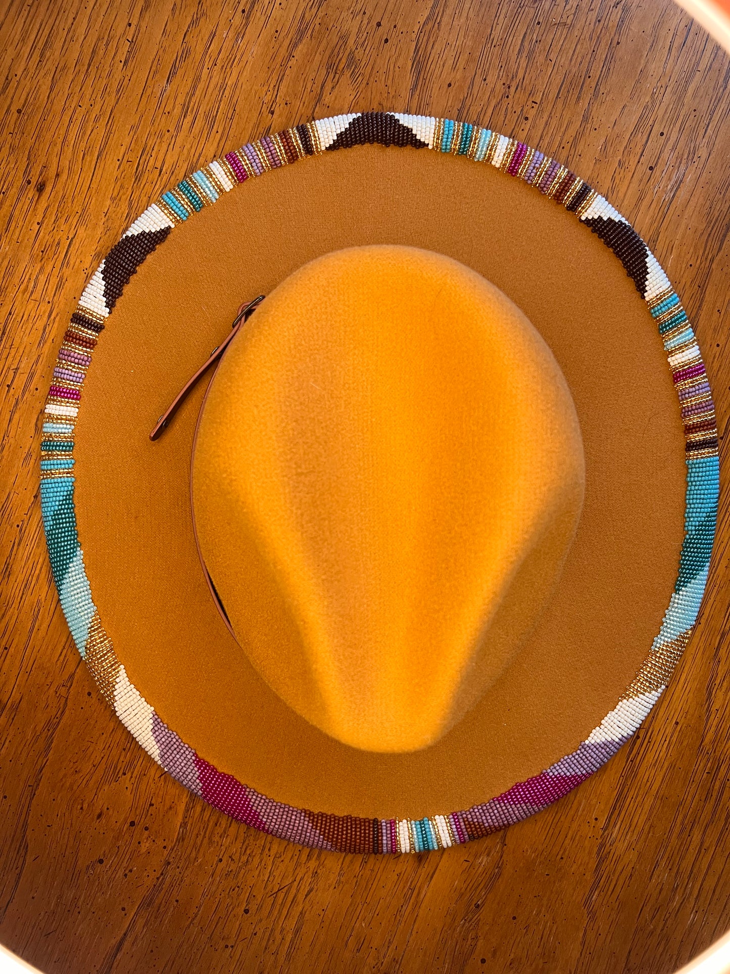 Hand beaded fedora hat