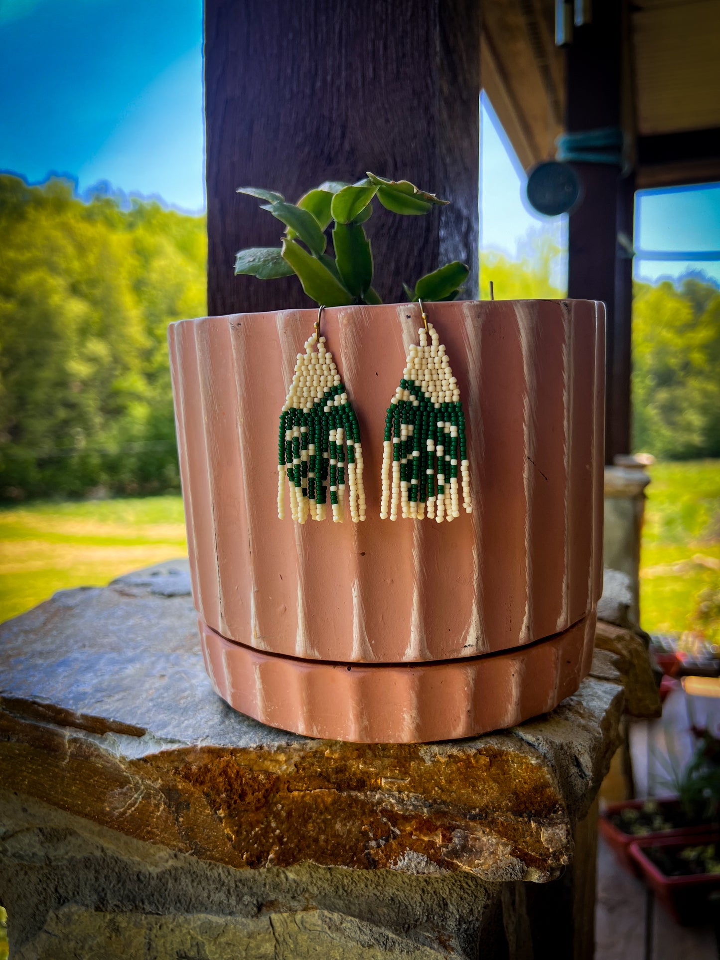 Monstera earrings