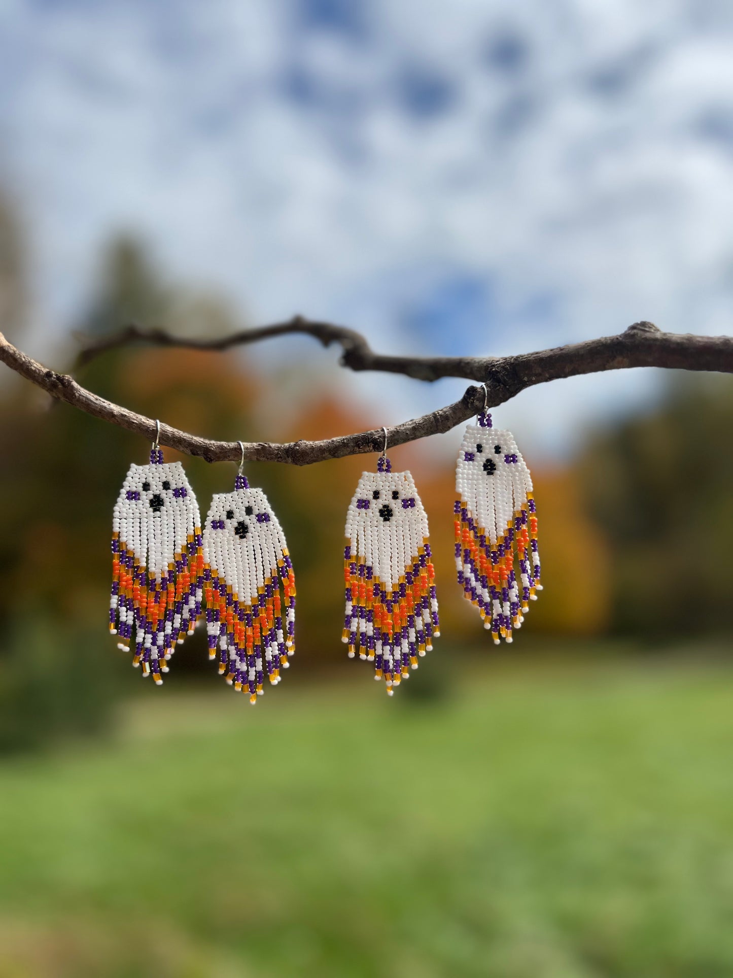 Beaded ghost earrings (contact for surprise colors)