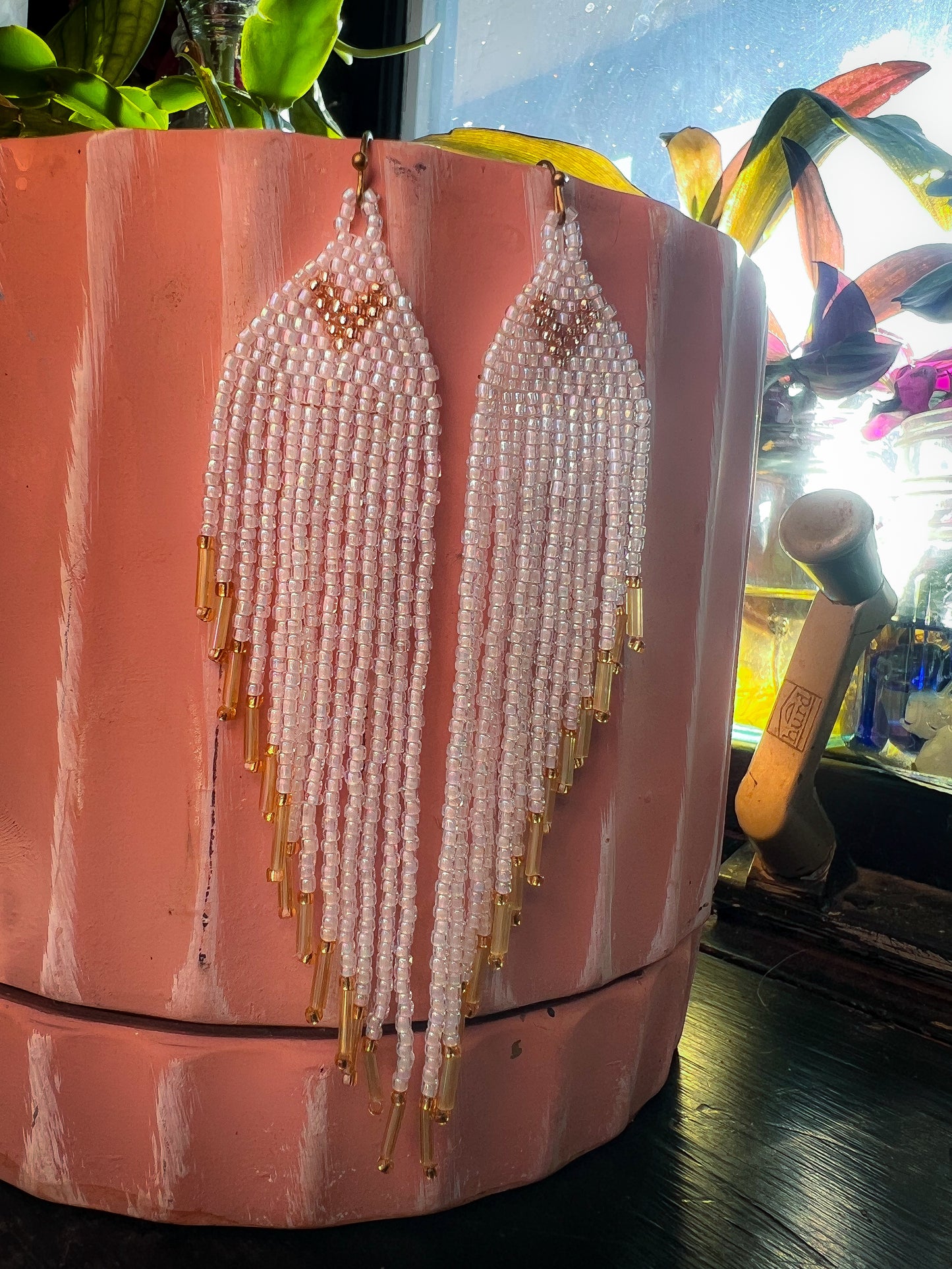 White angel heart dangles