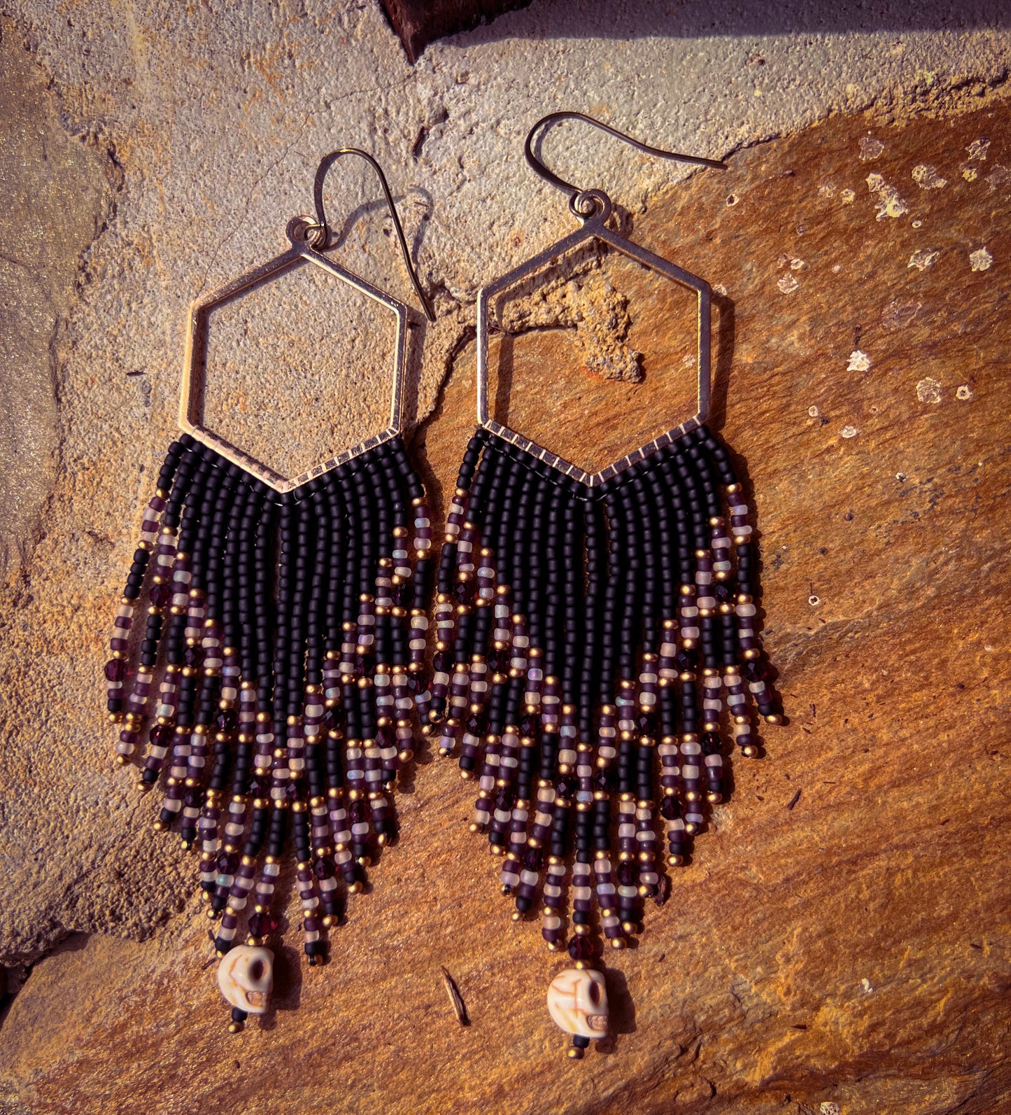 Spooky season skull earrings