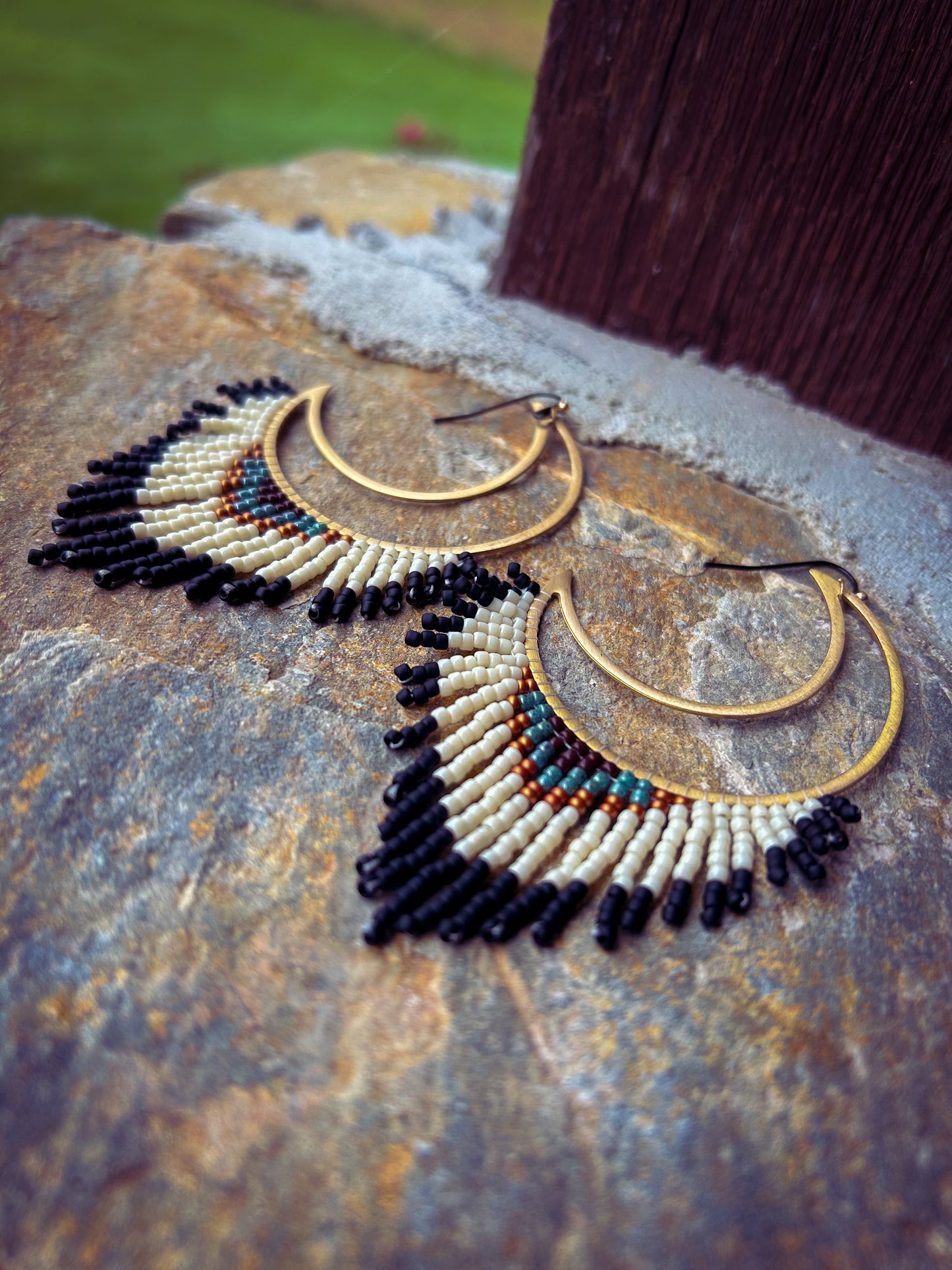 Brass moon dangles