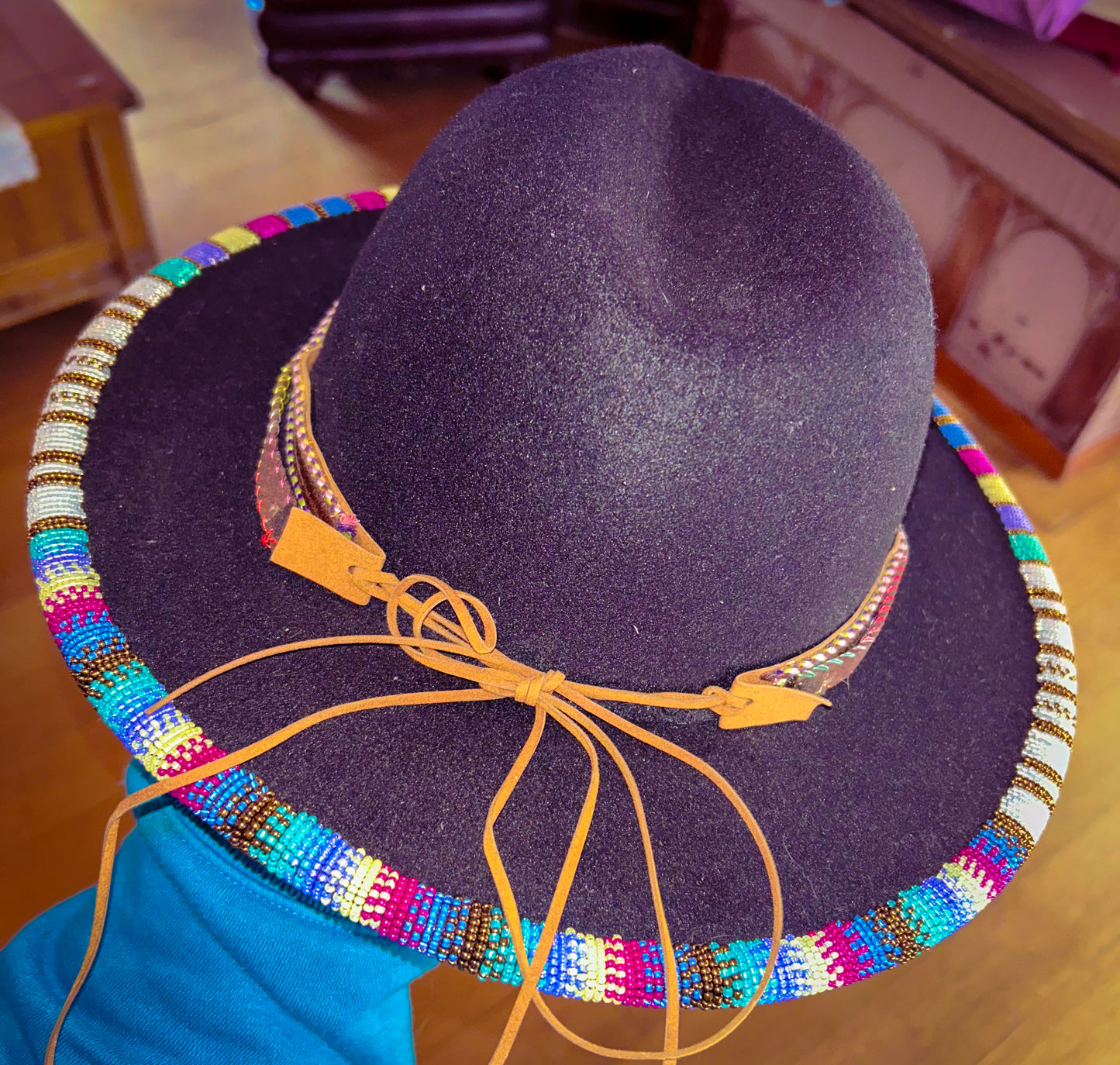 Beaded fedora hat