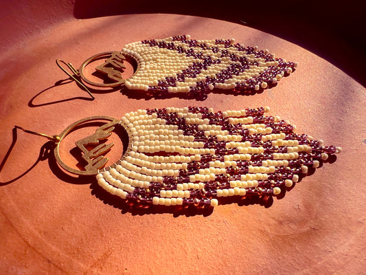 Brass mnt beaded earrings