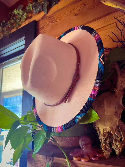Beaded fedora hat