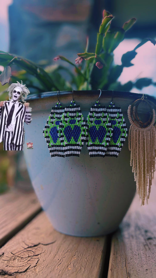 Beetlejuice earrings! Only 2 available (more upon request)