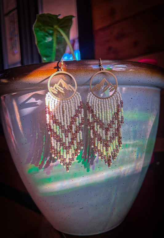 Brass mnt beaded earrings