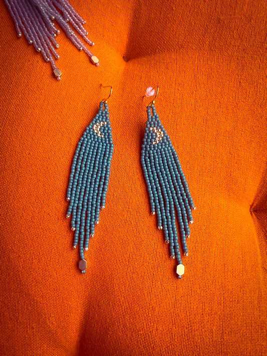Turquoise moon dangles