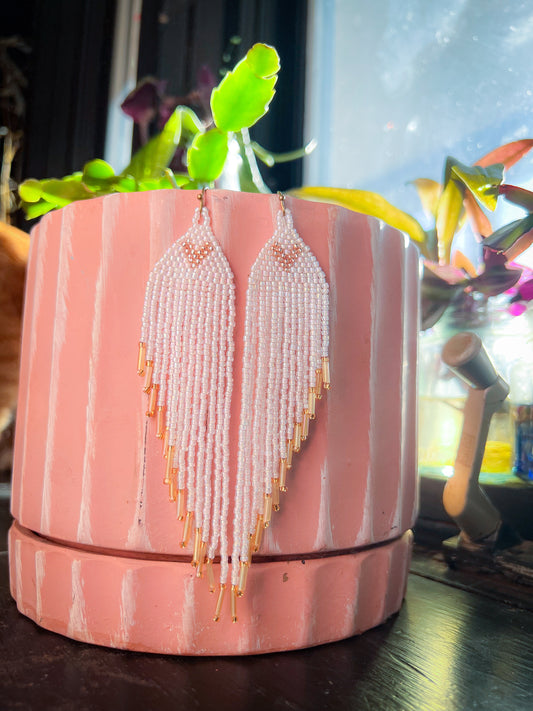 White angel heart dangles